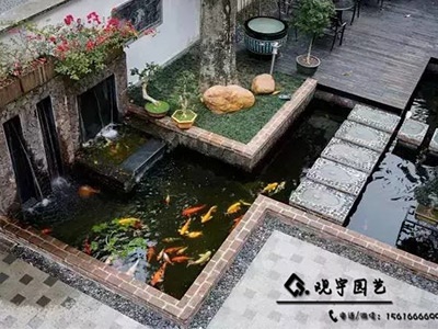 庭院锦鲤鱼池如何建造过滤池？庭院鱼池设计建造方案